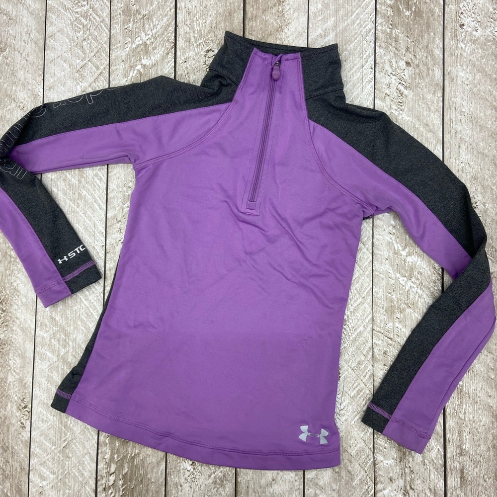 Under Armour Violet and Charcoal Quarter-Zip Top